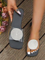 Belifi Flat Rhinestone Slippers