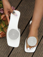 Belifi Flat Rhinestone Slippers