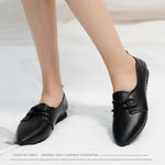 Belifi Autumn Women's Versatile Lace-up Small Leather Shoes