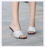 Belifi Rhinestone Square-toe Heeled Sandals