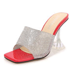 Belifi Rhinestone Square-toe Heeled Sandals