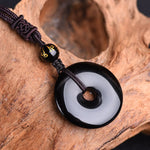 Buddha Stones Necklace - Tibetan Obsidian for Protection
