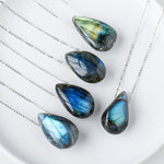 Labradorite Healing Pendant Necklace - Water Drop Design