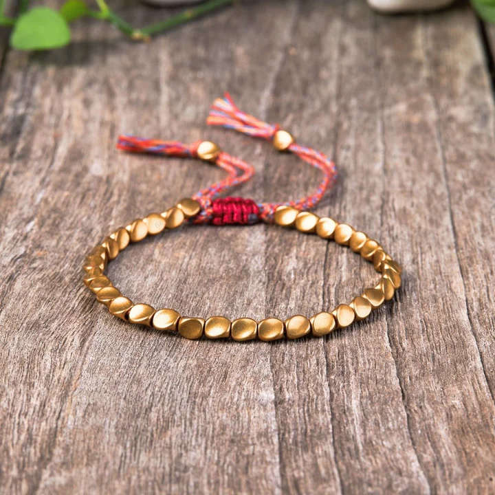 Tibetan Copper Beads Bracelet Handmade - For Healing, Strength & Protection-Belifi