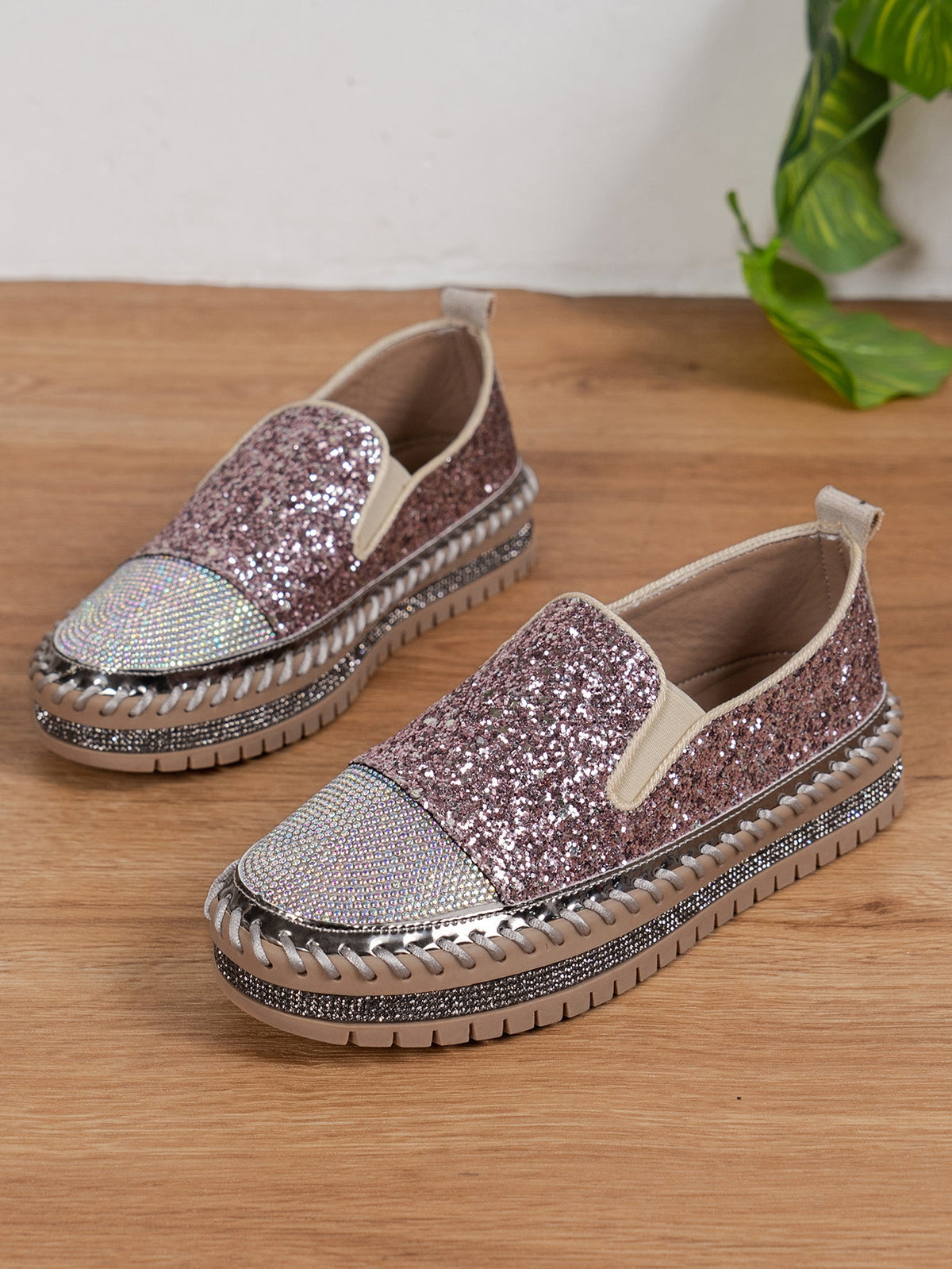 Befili Thick Soled Rhinestone Shoes