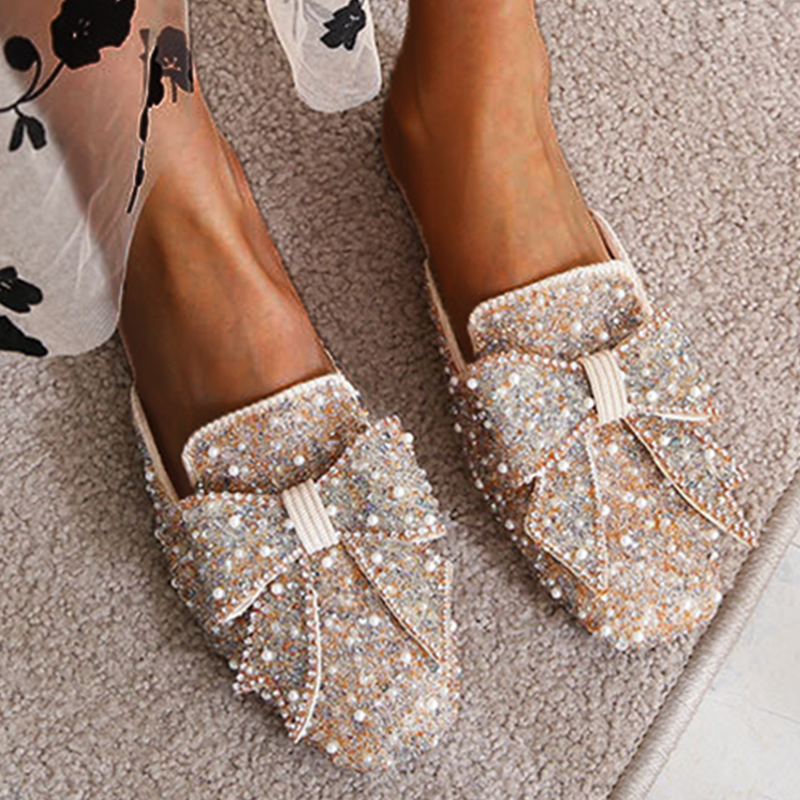 Belifi Fashion Flat Rhinestone Sandals