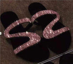 Belifi Rhinestone Flat-Bottomed Slippers