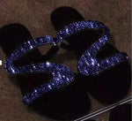Belifi Rhinestone Flat-Bottomed Slippers