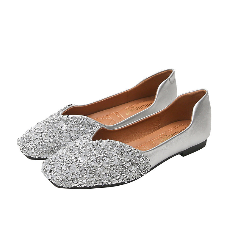 Belifi Women's Rhinestone Flats Fashion Sequin Wedding Shoes
