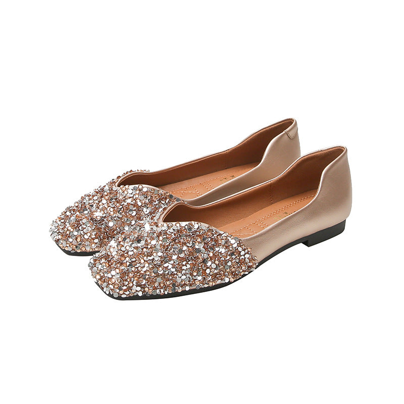 Belifi Women's Rhinestone Flats Fashion Sequin Wedding Shoes