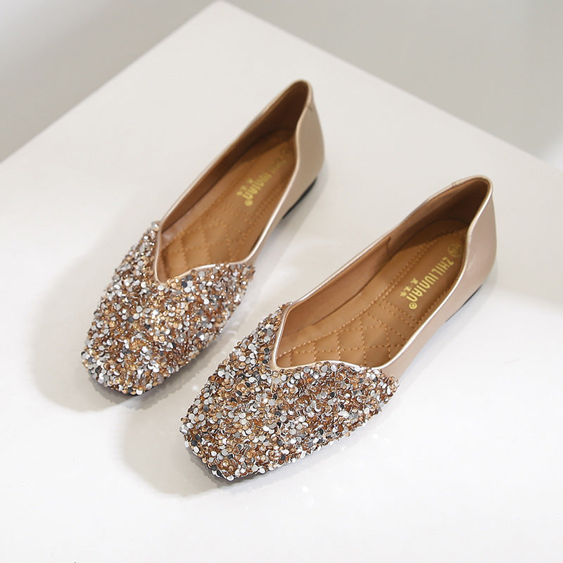 Belifi Women's Rhinestone Flats Fashion Sequin Wedding Shoes