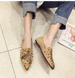 Pointed Tide Versatile Rhinestone Rivet Shallow Flat Sole Single Shoes