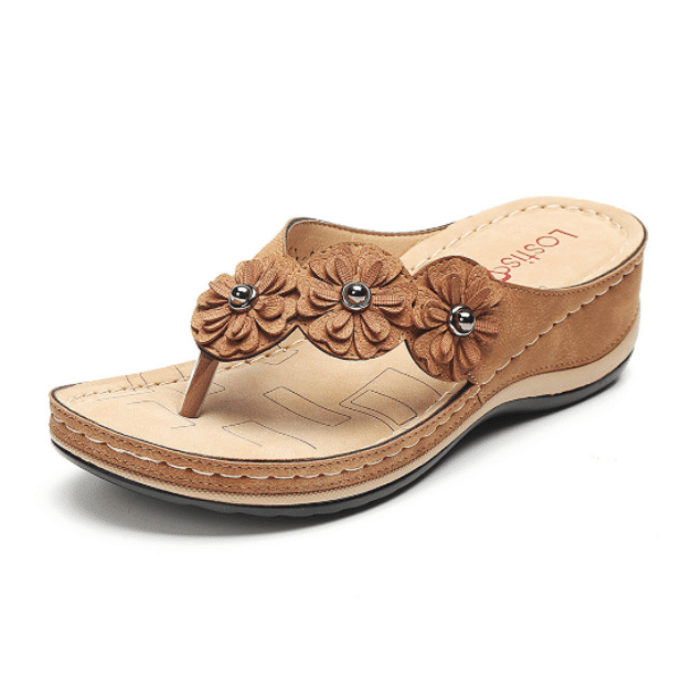 Belifi Lightweight Flowers Clip Toe Sandals