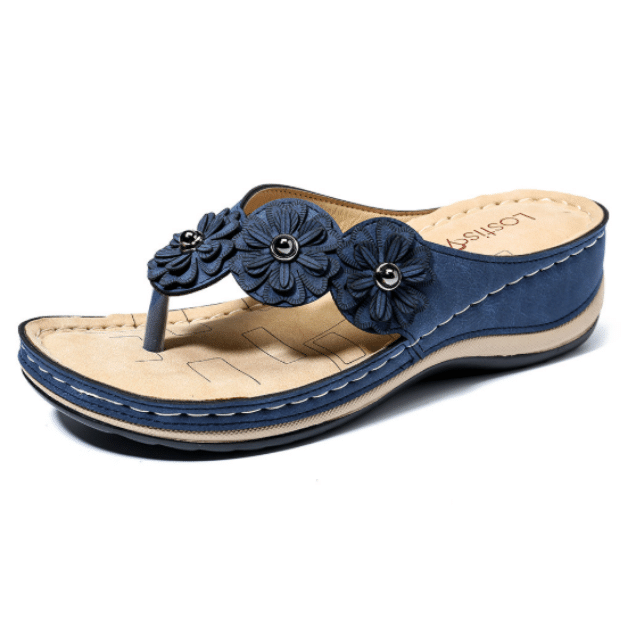 Belifi Lightweight Flowers Clip Toe Sandals