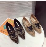 Rhinestone Rivet Flat Pointed JokerFashion Shoes
