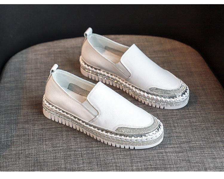 Belifi Casual Versatile Diamond Inlaid Shoes
