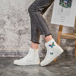 Belifi Casual Printed Butterfly High Top Shoes