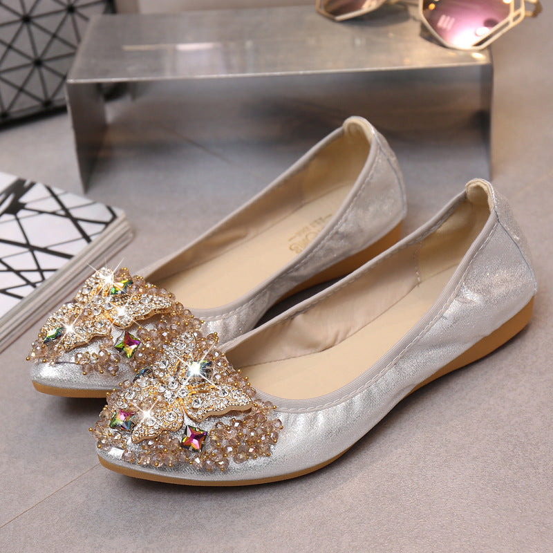 Belifi Rhinestone Flats Casual Comfort Dressy Flats For Wedding Fox Slippers CF305