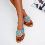 Belifi Rhinestone Love heart Flip Flops