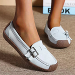 Belifi Leather Flat-bottomed Casual Shoes