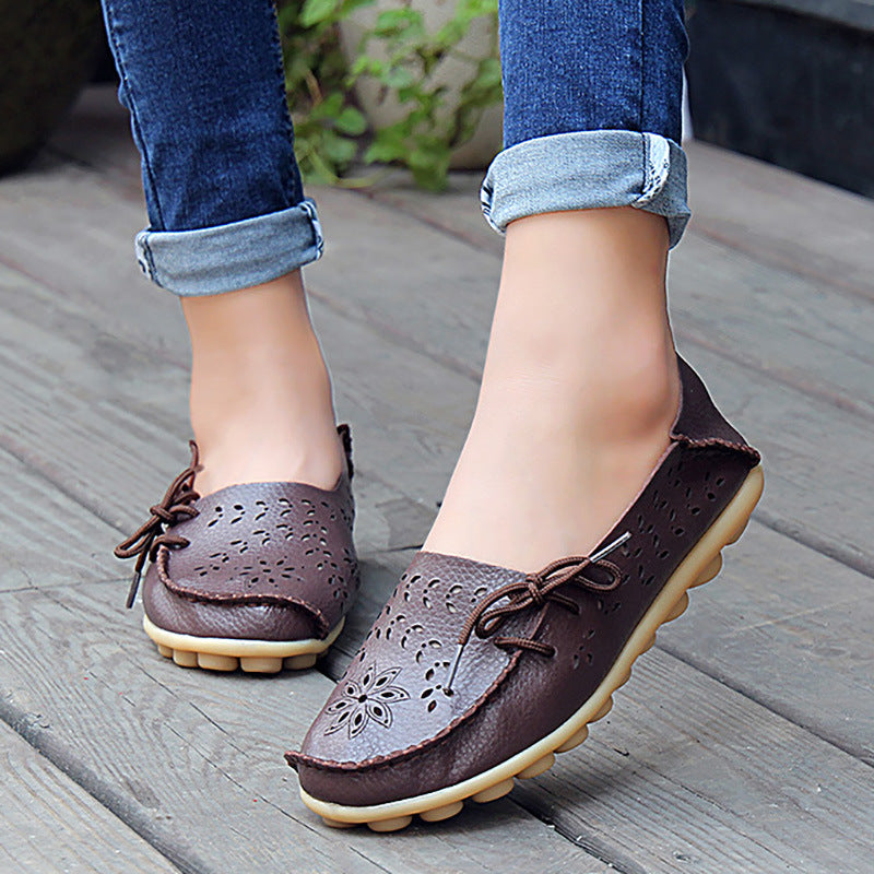 Belifi New Hollow Leather Casual Shoes