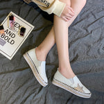 Belifi Fashion Rhinestone Casual Flat Bottom Shoe