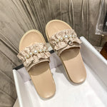 Belifi Fold Pearl Platform Slippers