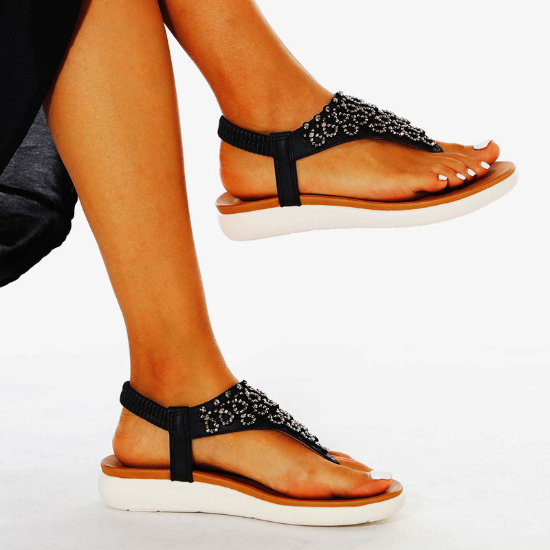 BelifiAnkle Strap Casual Elastic Fashion Sandals