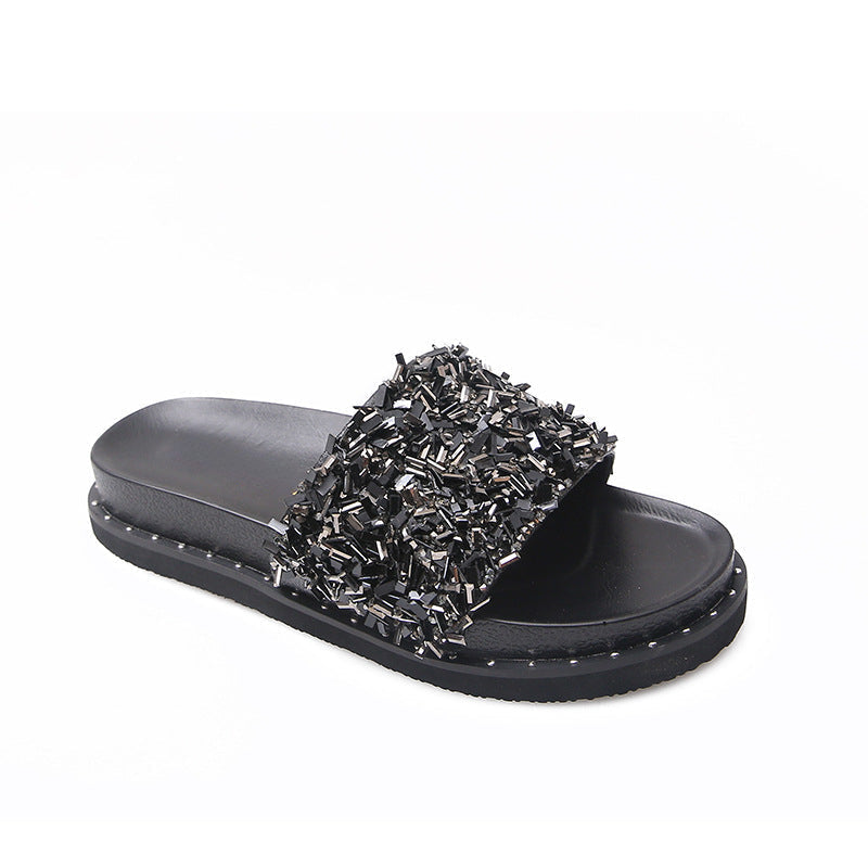 Belifi Soft Sole Non-Slip Shiny Slippers