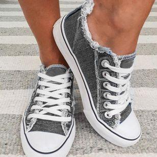 Women's Sneakers Floral Lace-up Canvas Sneakers