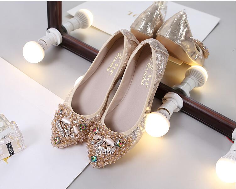 Belifi Rhinestone Flats Casual Comfort Dressy Flats For Wedding Fox Slippers CF301
