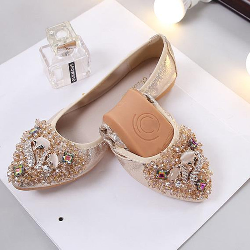 Belifi Rhinestone Flats Casual Comfort Dressy Flats For Wedding Fox Slippers CF305
