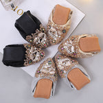 Belifi Rhinestone Flats Casual Comfort Dressy Flats For Wedding Fox Slippers CF307