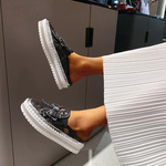 Belifi New Crystals Butterfly-knot Flat Platform Heels Half Slippers Women Bling Shoes