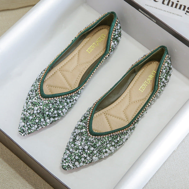 Belifi Rhinestone Flat Bling Diamonds Bridal Shoes