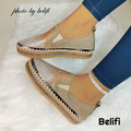 Belifi Dual Twinkle: Multi-Colored Rhinestone-Studded Slip-On Shoes
