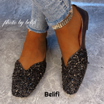 Belifi Flat Rhinestone Sequined Shoes