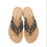 Belifi Rhinestone Eye Personality Pearl Slippers