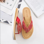 Belifi Rhinestone Eye Personality Pearl Slippers