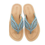 Belifi Rhinestone Eye Personality Pearl Slippers