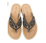 Belifi Rhinestone Eye Personality Pearl Slippers