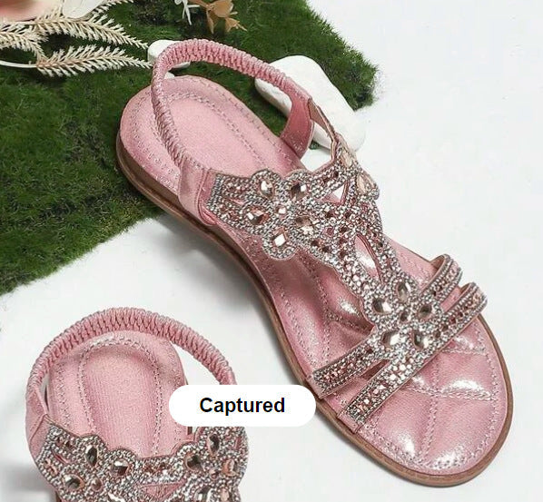 Belifi Casual Flat Bottom Rhinestone Fashion Sandals
