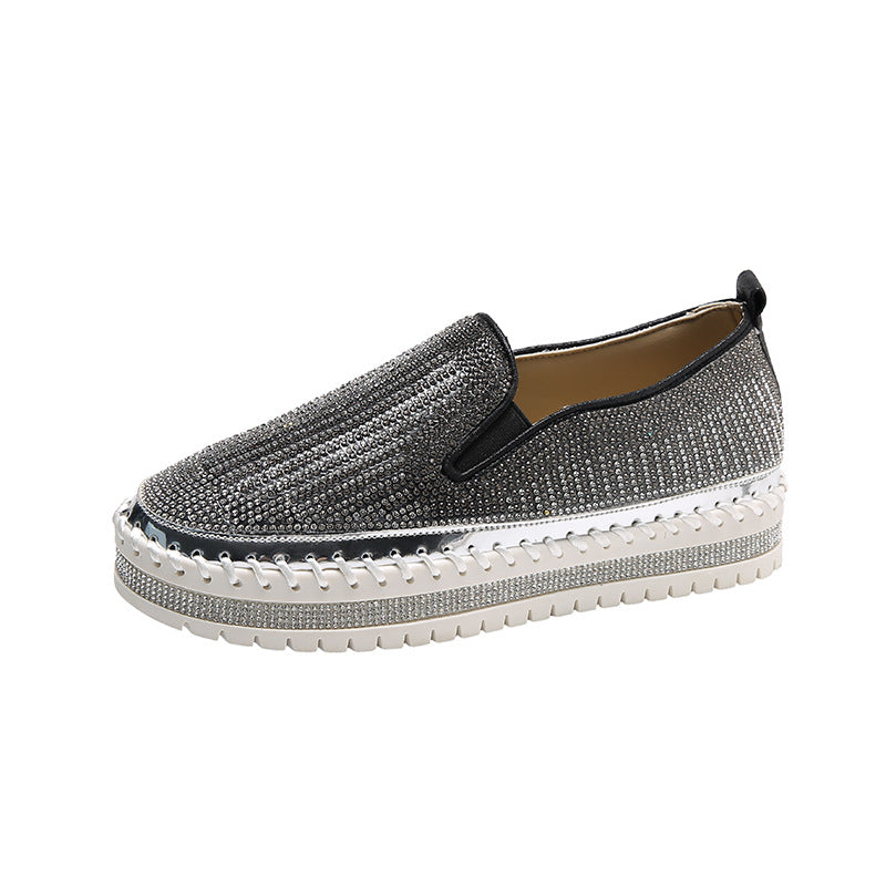 Belifi Starlit Elegance: Rhinestone-Embellished Casual Shoes