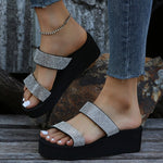 Belifi Fashion Versatile Slope Heel Slippers