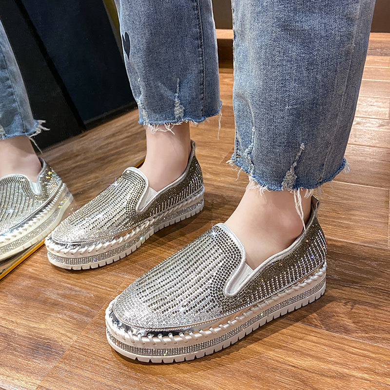 Belifi Starlit Elegance: Rhinestone-Embellished Casual Shoes