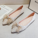 BelifiPointed Rhinestone Bow Flat Women's Shoes