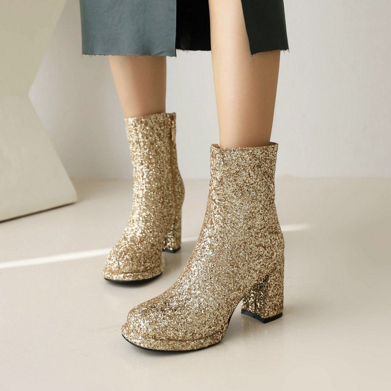 Belifi Sequin Fashion High Heel Boots