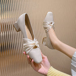 Belifi Silken Cross Leather Elegance Flats