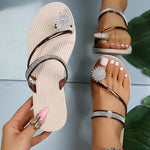 Belifi Rhinestone Stylish Casual Flat Slippers
