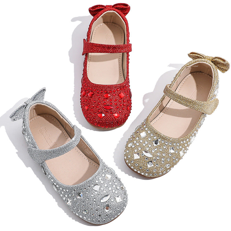 OwlakyKids Girls Shiny Crystal Shoes